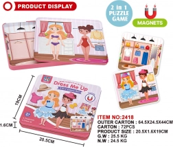 Set magnetic metalic pentru micuța stilistă 2‑în‑1