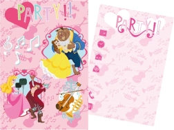Set invitații și plicuri pentru petrecere DISNEY PRINCESS 15 × 10 cm (5+5)