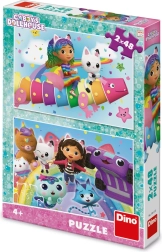 puzzle Căsuța magică a lui Gabi: pe curcubeu 2×48 piese