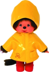 Monchhichi băiat în pelerină galbenă 20 cm