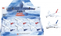 Avion metalic cu mecanism pull-back 14 cm