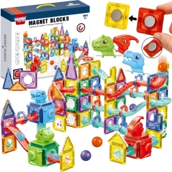 Construcție magnetică Woopie 3D cu pistă pentru bile – 170 piese