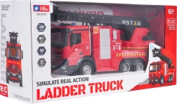 Mașină de pompieri RC cu scară extensibilă și ceață de apă 2,4 GHz