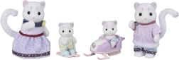 Sylvanian Families familia leopardului zăpezilor cu scuter de zăpadă și schiuri