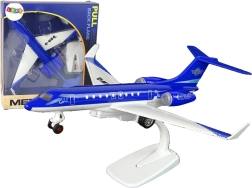 Avion personal metalic G-650 cu mecanism cu fricțiune, lumini și sunete – albastru