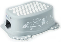 Scăunel antiderapant pentru baie cu bufniță – gri