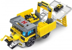 Stație de construcții – set de joacă cu excavator și autobasculantă