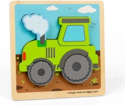 Puzzle de lemn pentru copii cu tractor