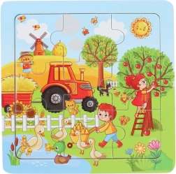 Puzzle din lemn Recolta, 9 piese