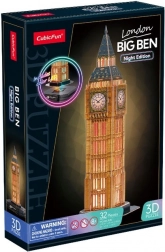 Puzzle 3D cu LED ediție de noapte: Big Ben