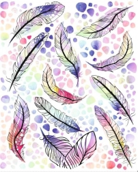 aplicații termocolante cu pene – coală mare 20 × 30 cm