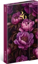 Notique agendă săptămânală Flori Violet 2026, 13 x 21 cm