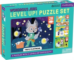 Mudpuppy Level Up! ocupații uimitoare – puzzle pentru copii 4 în 1