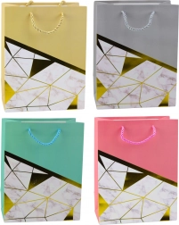 Geantă de cadou cu modele geometrice și efect de marmură 23 x 18 x 10,5 cm
