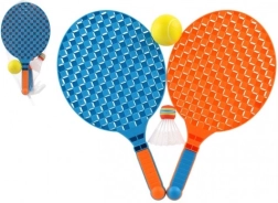 Set de palete de plastic pentru tenis ușor cu minge și coșuleț