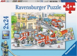 RAVENSBURGER Puzzle Eroii în acțiune 2x24 piese