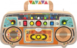 Radio FM din lemn – activity board interactiv pentru copii