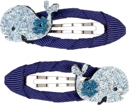 Agrafe de păr cu balenă strălucitoare - 2 buc