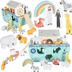 sorter de forme din lemn arca lui Noe Lulilo, barcă cu animale