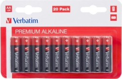 Baterii alcaline AA 1,5 V VERBATIM, pachet 20 buc