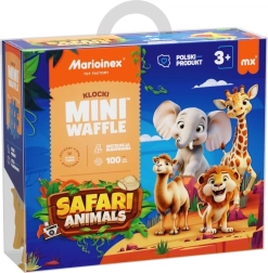 Set de construcție Mini Waffle - Safari Animale 100 buc