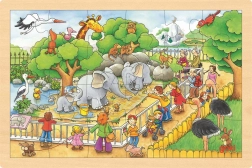 Puzzle din lemn Vizita la ZOO 24 piese