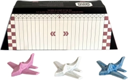 Toddleroad Hangár Marble – set de 3 avioane ergonomice din silicon cu cutie funcțională