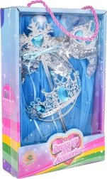 Set pentru mici prințese cu fustă albastră și accesorii