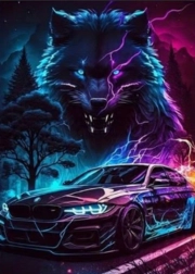 Pictură cu diamante spiritul lupului II 30 × 40 cm