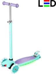 Trotinetă pentru copii cu trei roți cu LED NILS Fun HLB1310, mov