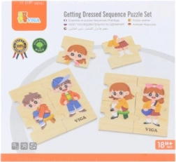 VIGA Puzzle educativ din lemn Îmbrăcarea copiilor