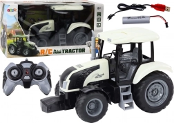 Tractor RC 2.4G cu telecomandă și efecte sonore – alb