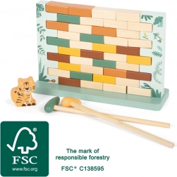 malá foot vratká zid safari – joc de echilibru din lemn