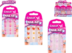Glamour set de unghii adezive pentru copii, 12 buc