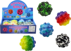 Minge colorată cu bumbi 6,5 cm – jucărie antistres săltăreață și de strâns