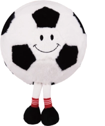 Minge de fotbal din pluș gonflabilă cu față, 15 cm