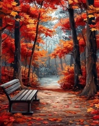 Norimpex pictură cu diamante – băncuță în parc 30 × 40 cm