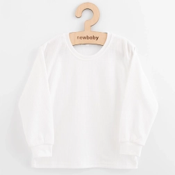 Tricou de copii din bumbac cu mânecă lungă New Baby Kindergarten alb