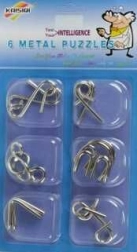 Set de șase puzzle-uri metalice