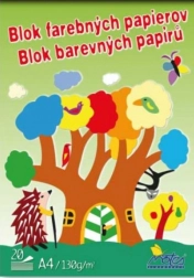Bloc de desen A4 cu foi colorate 20 buc