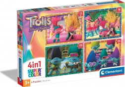Puzzle 4în1 TROLLI SuperColor (12–24 piese) – CLEMENTONI