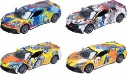 Mașinuță metalică 12 cm cu uși care se deschid și mecanism pull-back