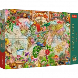 Puzzle Trefl Tea Time: Hartă antică a lumii 1000 piese