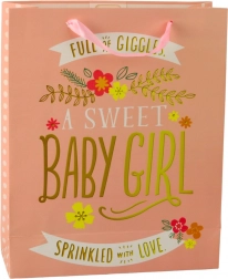 Geantă cadou pentru nașterea unei fetițe 32 x 26 x 12 cm