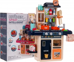 Bucătărie pentru copii cu iluminare, sunete, apă curgătoare și abur, 42 de piese