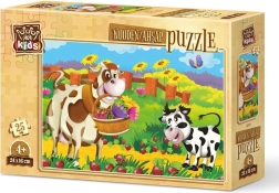 Puzzle din lemn Vacuța cu Flori 25 de piese