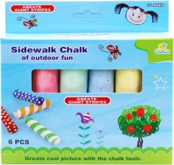 Creioane colorate cu cretă în cutie, 6 bucăți