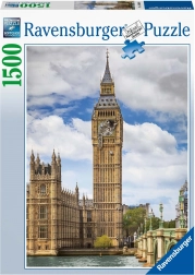 Puzzle 1500 piese – pisică amuzantă pe ceasul Big Ben RAVENSBURGER