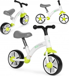 Bicicletă de echilibru pentru copii cu roți EVA și șa reglabilă ECOTOYS verde