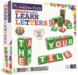 MAGNA-TILES set de construcție magnetică microMAGS cu litere, 56 de piese